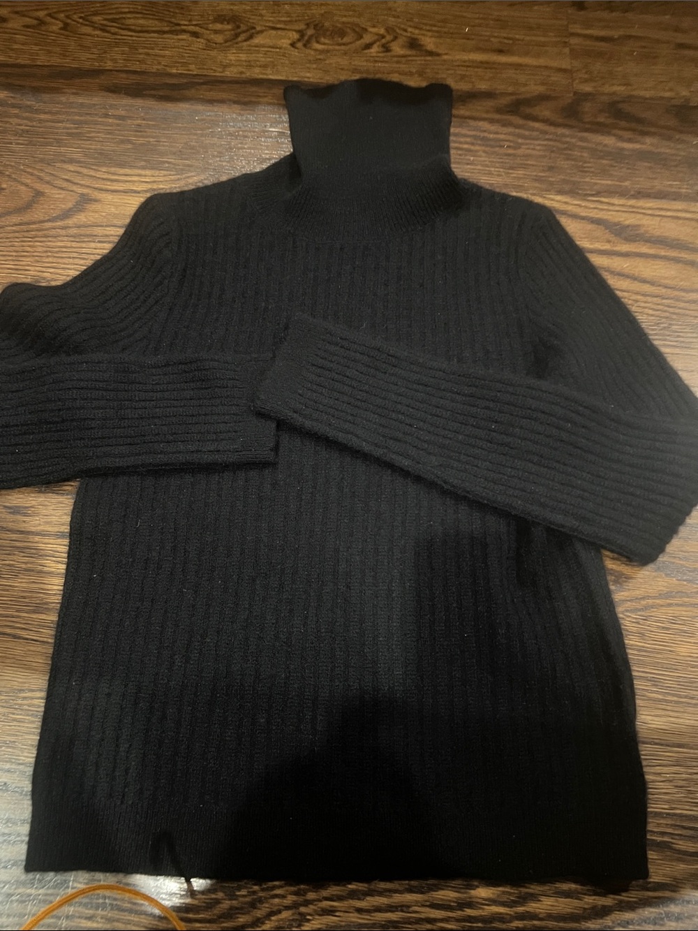 Velvet by Graham & Spencer Black Ribbed Turtleneck Sweater